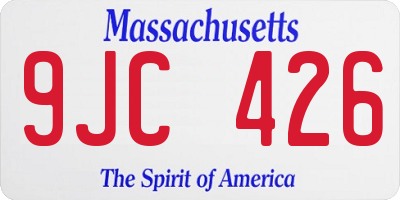 MA license plate 9JC426