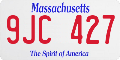 MA license plate 9JC427