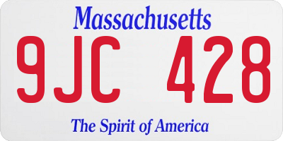 MA license plate 9JC428