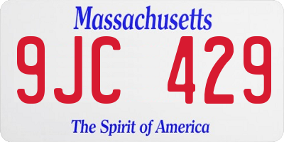 MA license plate 9JC429