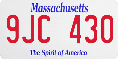 MA license plate 9JC430