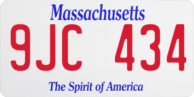 MA license plate 9JC434