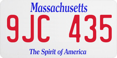 MA license plate 9JC435