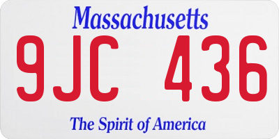 MA license plate 9JC436