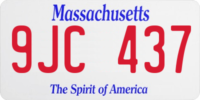 MA license plate 9JC437