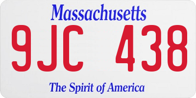MA license plate 9JC438