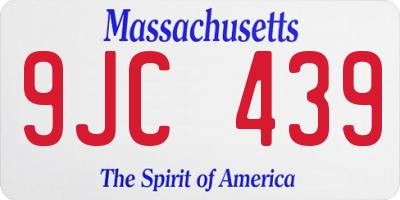 MA license plate 9JC439