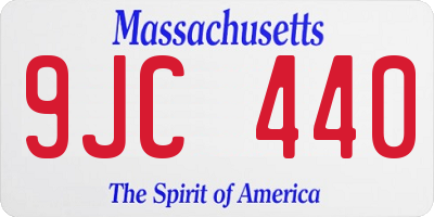 MA license plate 9JC440