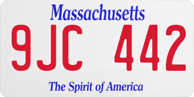 MA license plate 9JC442