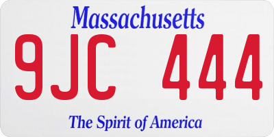 MA license plate 9JC444