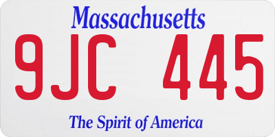 MA license plate 9JC445