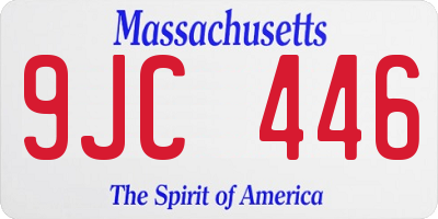MA license plate 9JC446