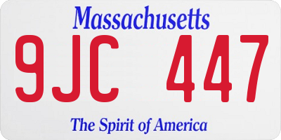 MA license plate 9JC447