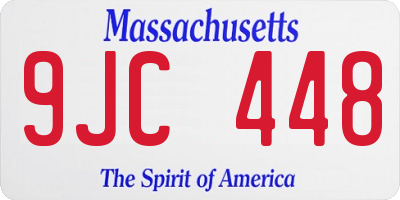 MA license plate 9JC448