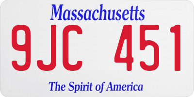 MA license plate 9JC451