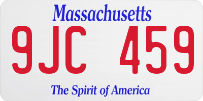 MA license plate 9JC459