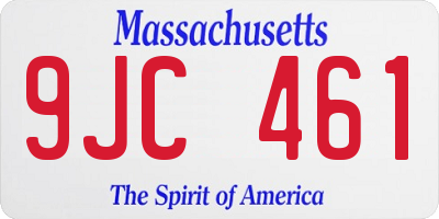 MA license plate 9JC461