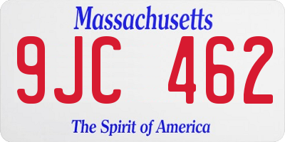 MA license plate 9JC462