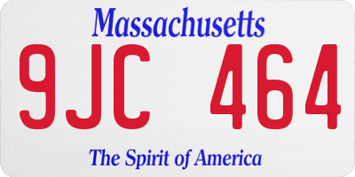 MA license plate 9JC464