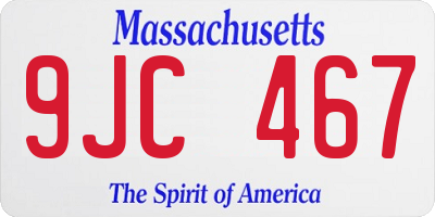 MA license plate 9JC467