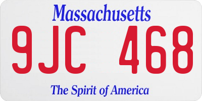 MA license plate 9JC468