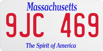 MA license plate 9JC469