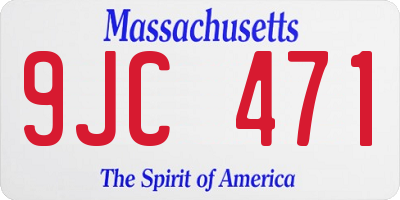 MA license plate 9JC471