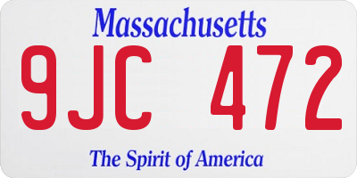 MA license plate 9JC472