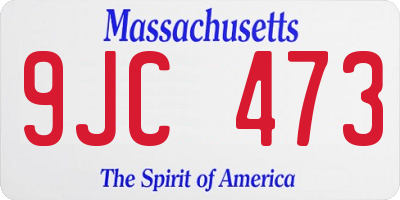 MA license plate 9JC473