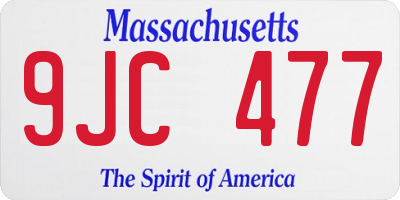 MA license plate 9JC477