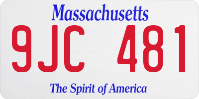MA license plate 9JC481