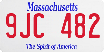 MA license plate 9JC482