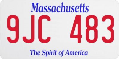 MA license plate 9JC483