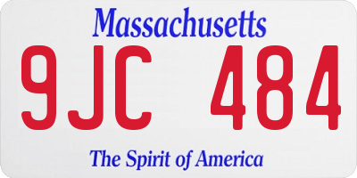 MA license plate 9JC484