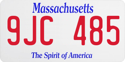 MA license plate 9JC485