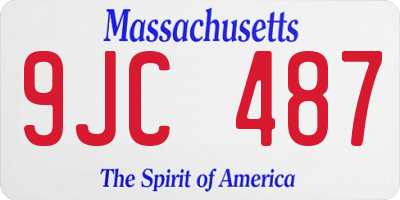 MA license plate 9JC487