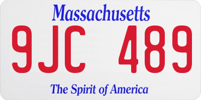 MA license plate 9JC489