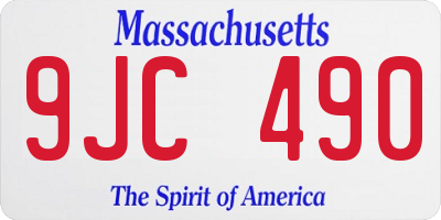MA license plate 9JC490