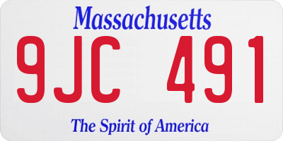 MA license plate 9JC491