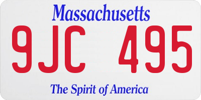 MA license plate 9JC495