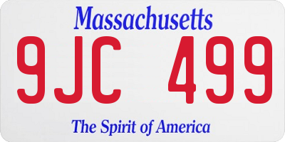 MA license plate 9JC499