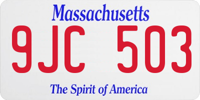 MA license plate 9JC503