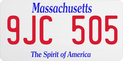 MA license plate 9JC505