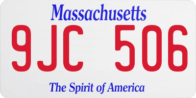 MA license plate 9JC506