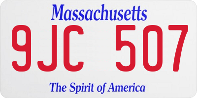 MA license plate 9JC507