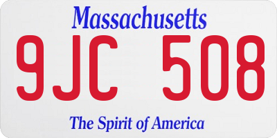 MA license plate 9JC508