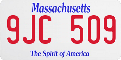 MA license plate 9JC509