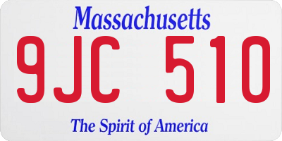 MA license plate 9JC510