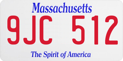 MA license plate 9JC512