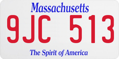 MA license plate 9JC513